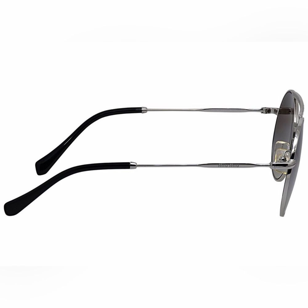 NWT Miu Miu MU52VS Silver Round Sunglasses 50mm - Picture 2 of 3
